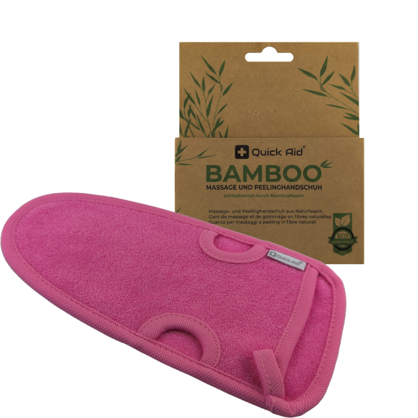 QUICK AID Massage- und Peelinghandschuh pink